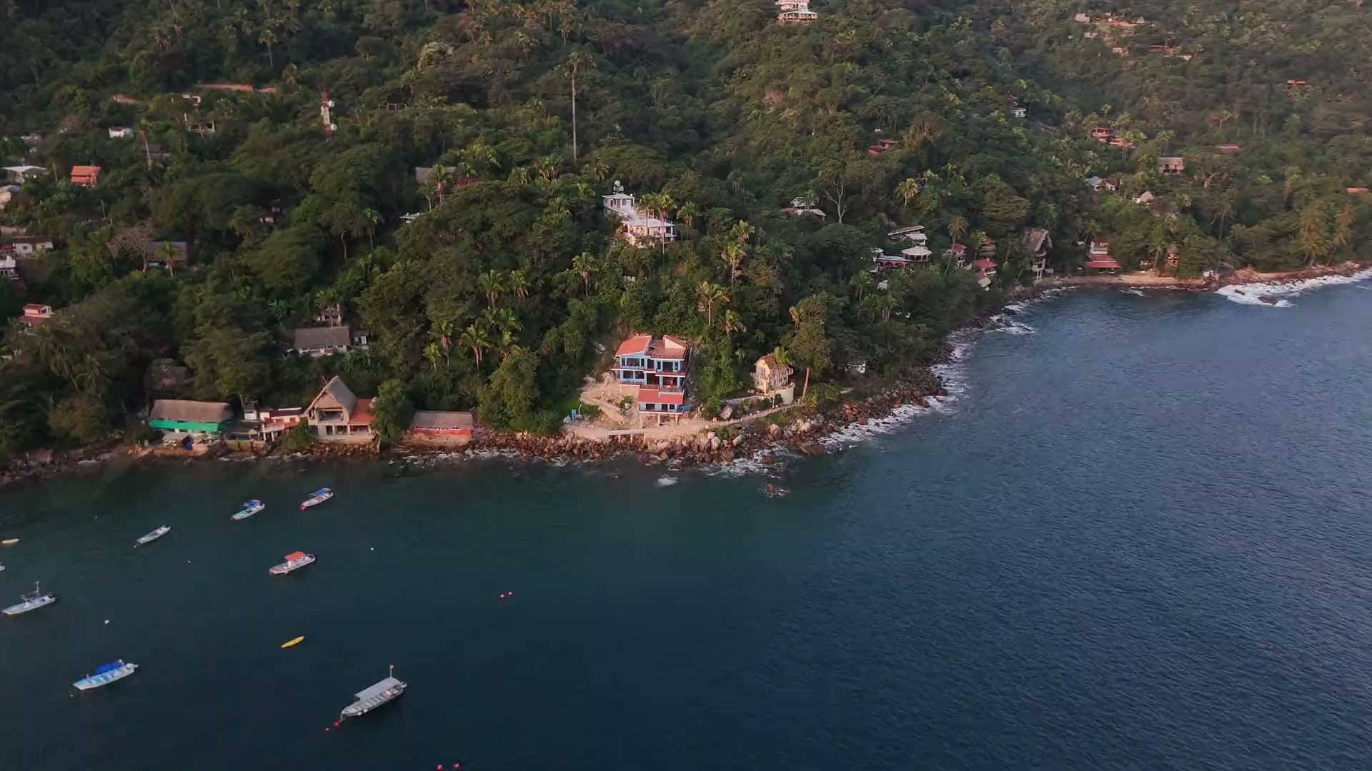 Casa Altamar on the point of Yelapa Bay in the morning